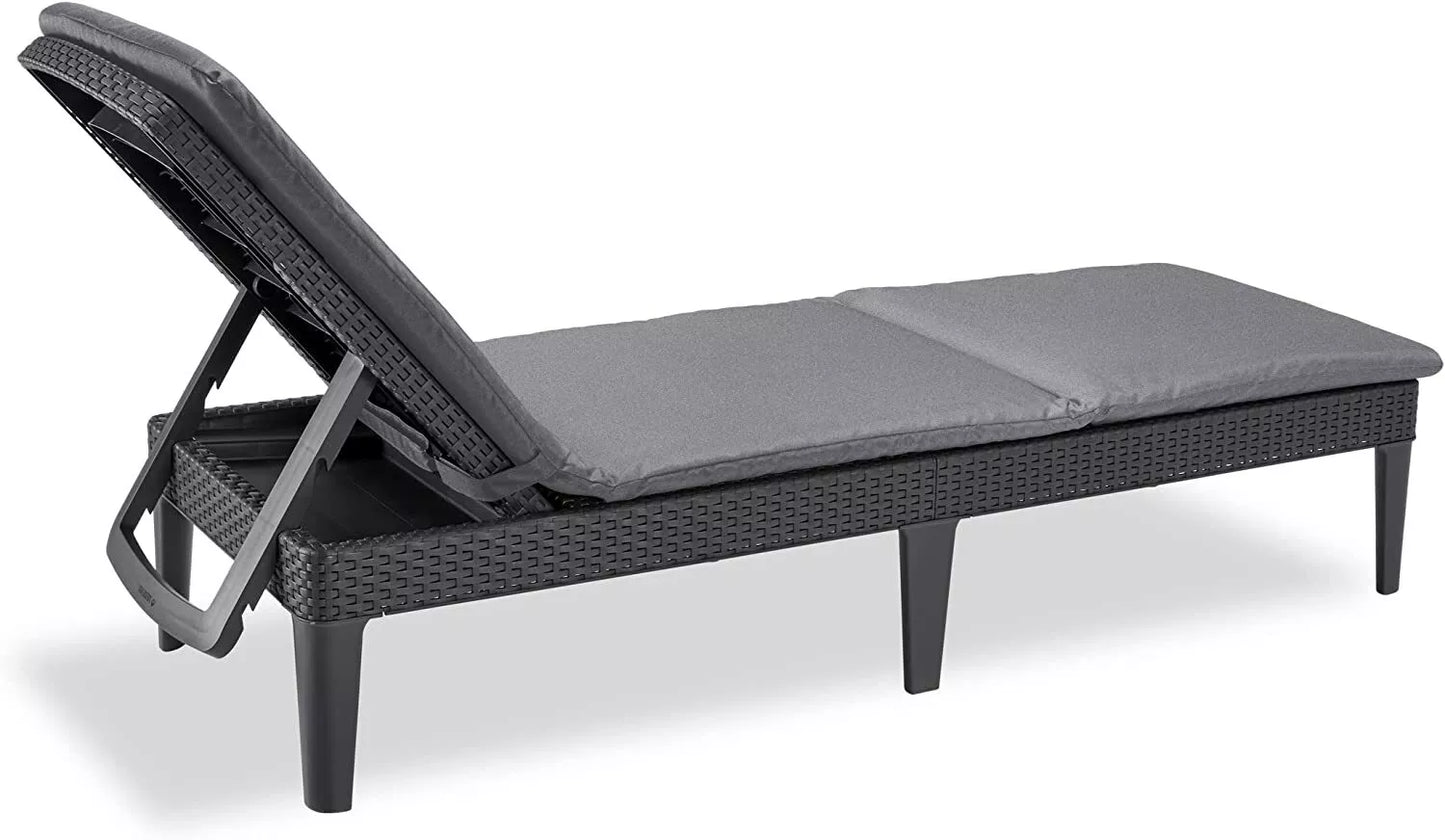 PRE ORDER: SEP. - Keter Jaipur Outdoor Sun Lounger with Cushion