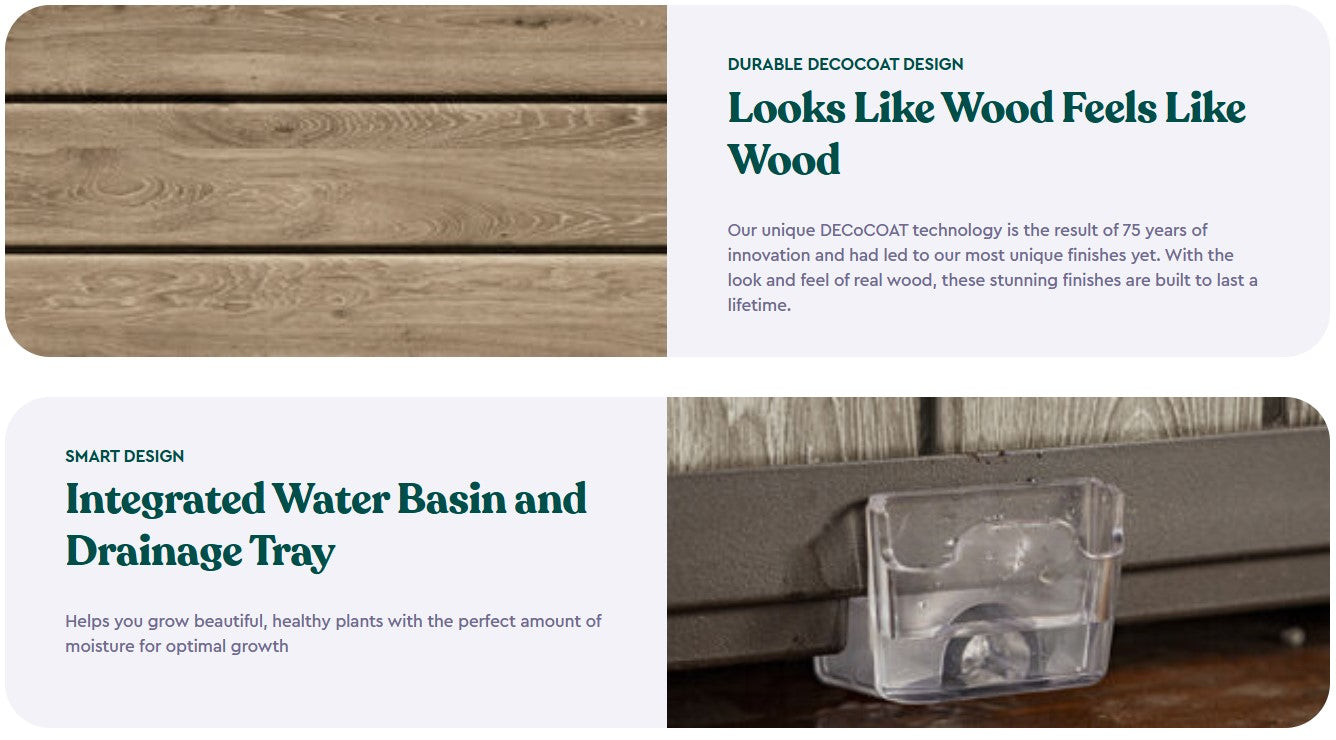 Keter Signature Square Planter- Ashwood Look