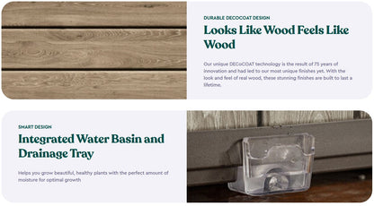Keter Signature Square Planter- Ashwood Look