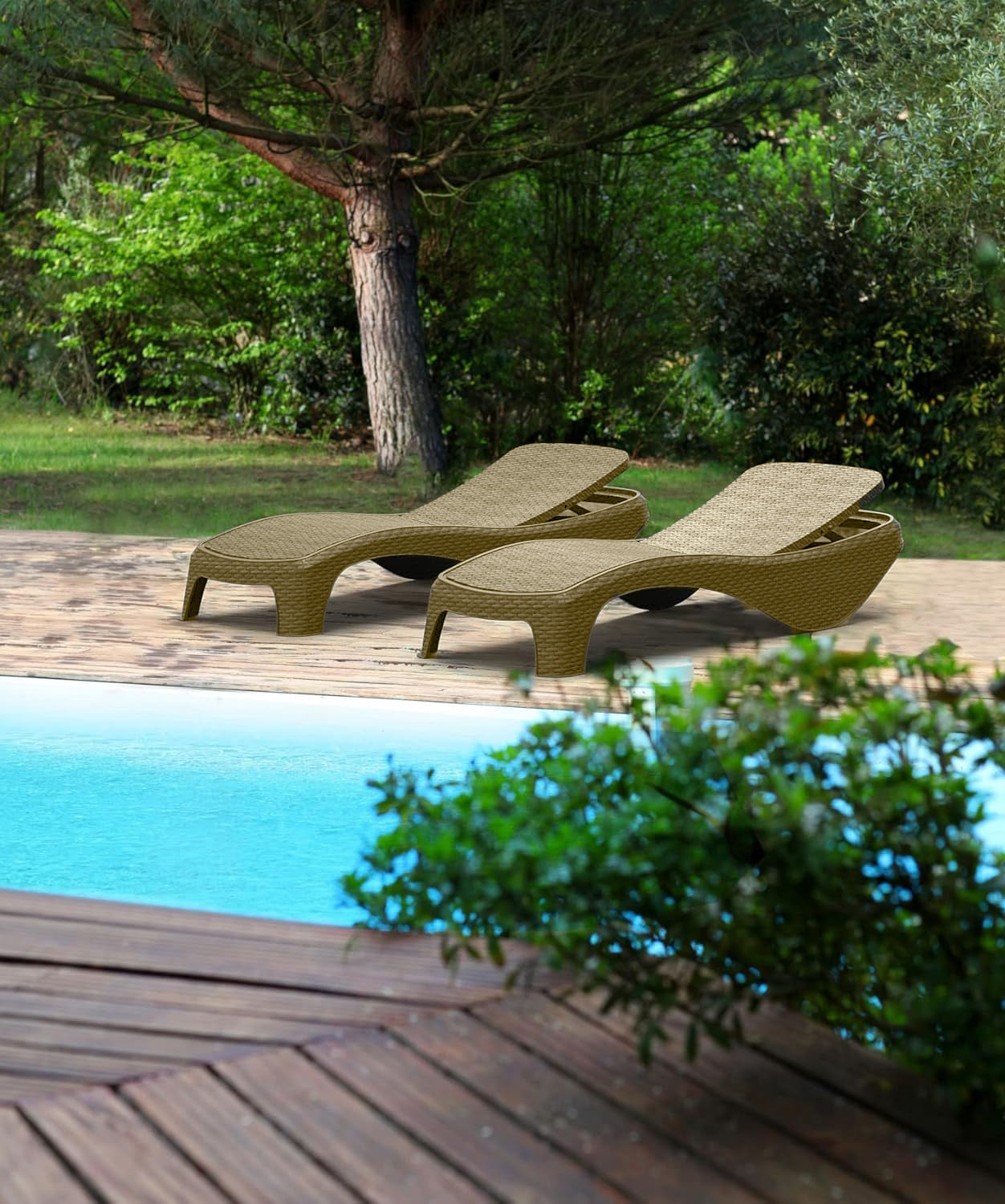 Keter Atlantic Sun Lounger - Beige- 2Pack