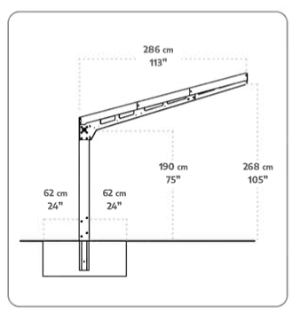 Sydney Carport Single 2.9m x 5.9m - Grey Frame With Grey Corrugated Roof