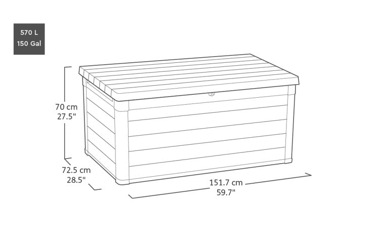 Keter Denali 570L Storage Box-Grey