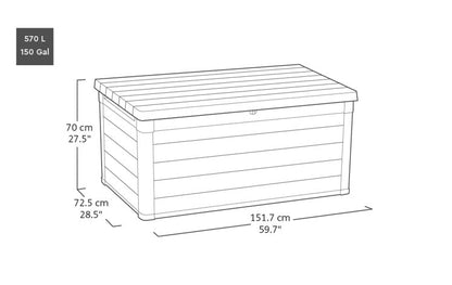 Keter Denali 570L Storage Box-Grey