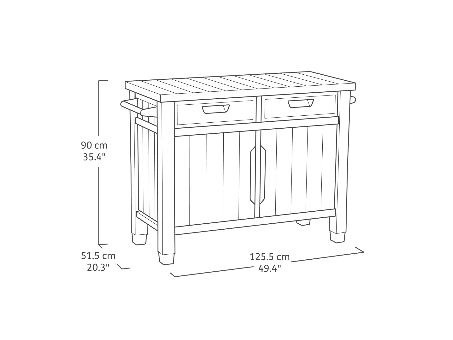 Keter Unity XL Drawers Outdoor Buffet Cabinet - mazeproducts