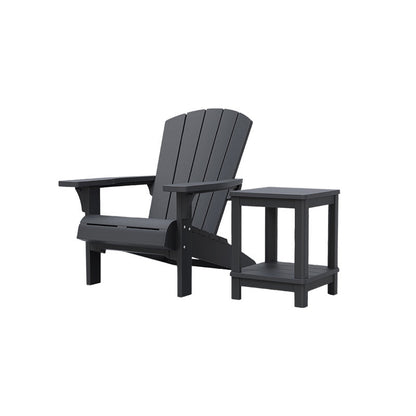 PRE ORDER: NOV. - Keter Troy Adirondack Set with Deluxe Table - Graphite