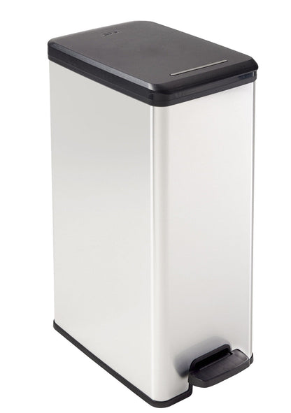 Curver Deco Slim Pedal Bin – 40L – Silver