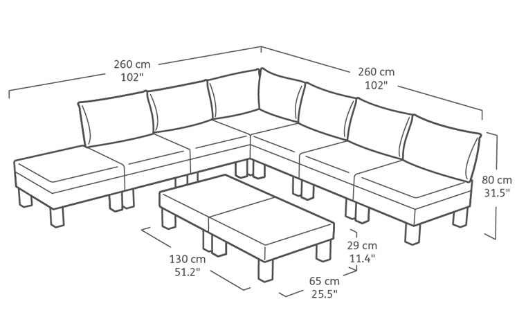 Keter Elements 7 Seater Modular Lounge Set