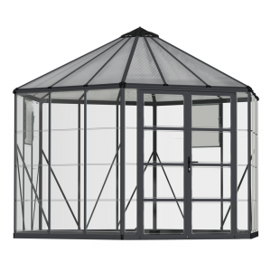 12′ Oasis Hex Greenhouse – Grey Frame