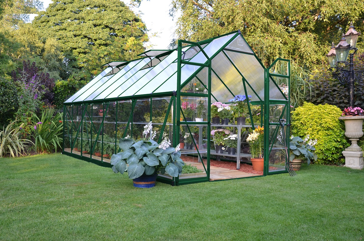 8' x 16' Green Frame Greenhouse