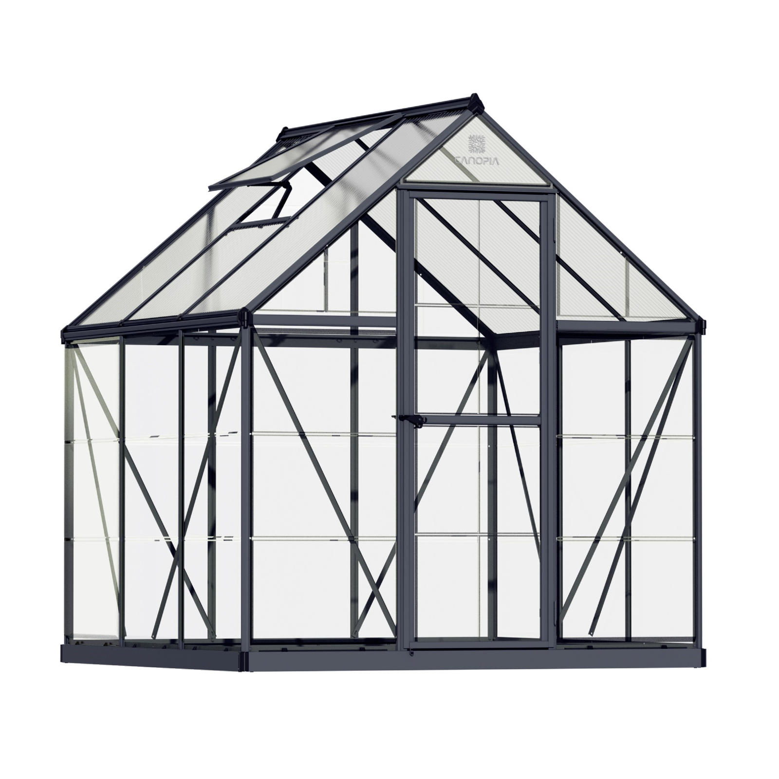 6′ x 6′ Hybrid Greenhouse – Grey Frame