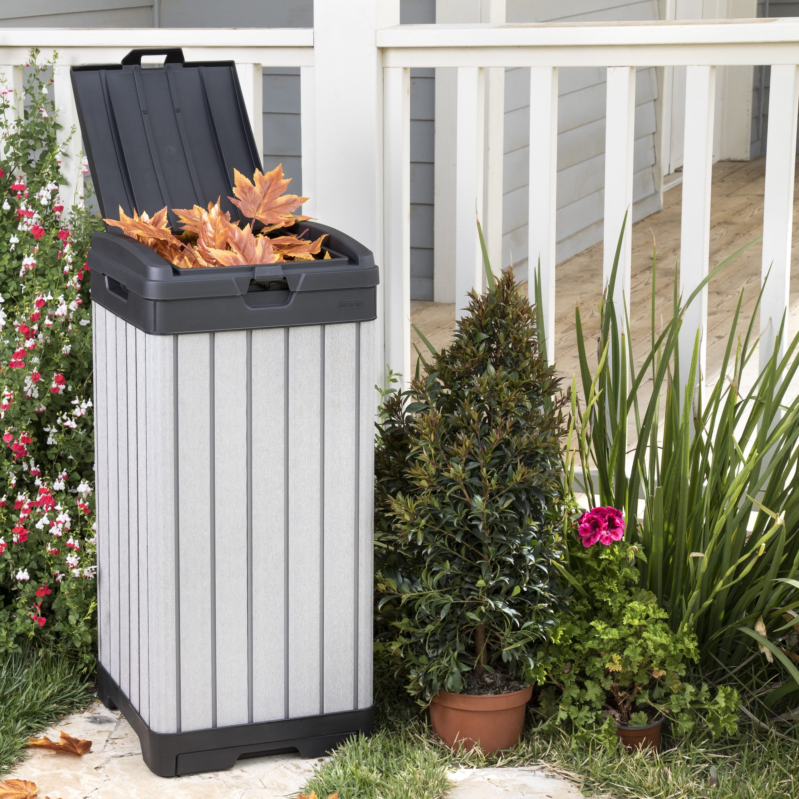 Rockford Grey Outdoor Trash Can - Keter