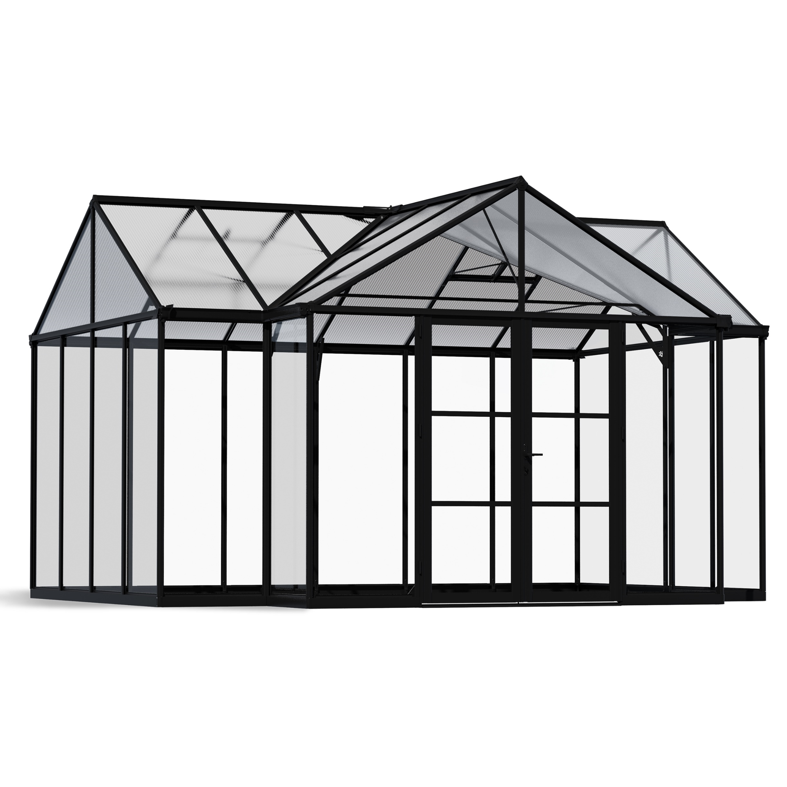 PRE ORDER JUNE – Triomphe Orangery Garden Chalet Greenhouse – Black Frame
