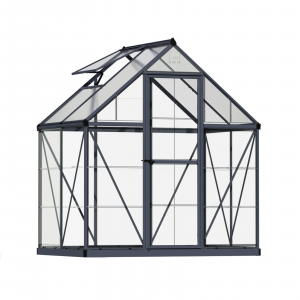 Mid-August Pre Order 6′ x 4′ Hybrid Greenhouse – Grey Frame