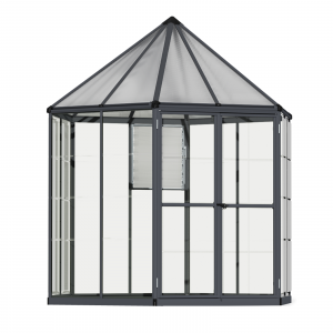 8′ Oasis Hex Greenhouse – Grey Frame