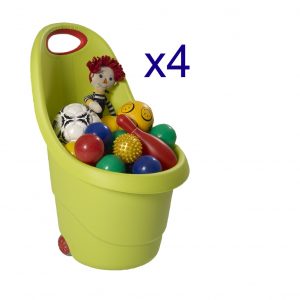 Kiddies Go Storage Carts x 4 (Green)